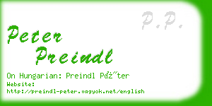 peter preindl business card